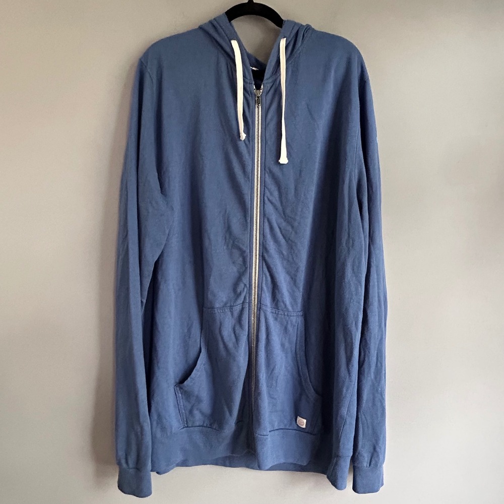 Marine Layer Salesforce Zip Up Hoodie Mens XL Blue Cotton Modal Blend Hooded